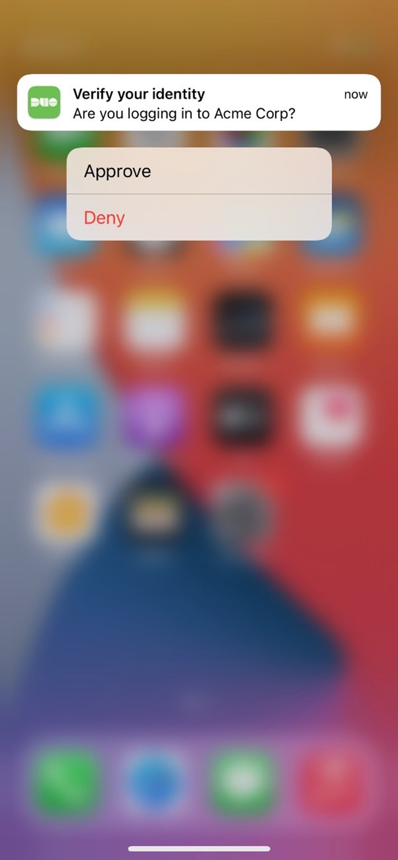 Approve or Deny Verify identity