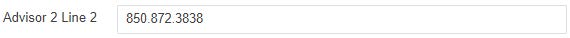 Image showing Advisor 2 Line 2 input field