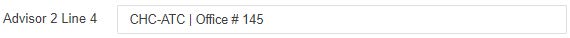 Image showing Advisor 2 Line 4 input field