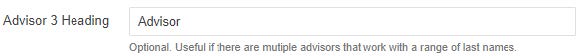 Image showing Advisor 3 Heading input field