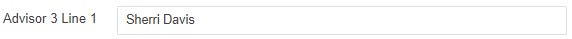 Image showing Advisor 3 Line 1 input field