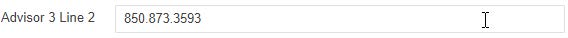 Image showing Advisor 3 Line 2 input field