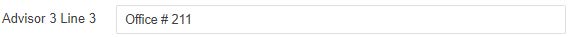 Image showing Advisor 3 Line 3 input field