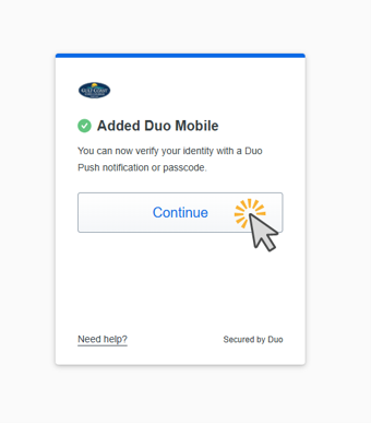 Image of added Duo Mobile